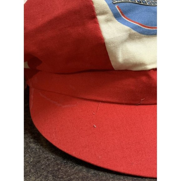 Vintage Six Flags Magic Mountain Red & White Pinwheel Cap Hat Souvenir Employee? - Picture 13 of 16